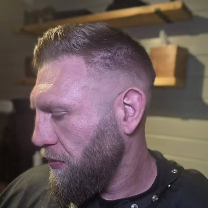 Interior of The Cabin studio — private barber space in Daventry