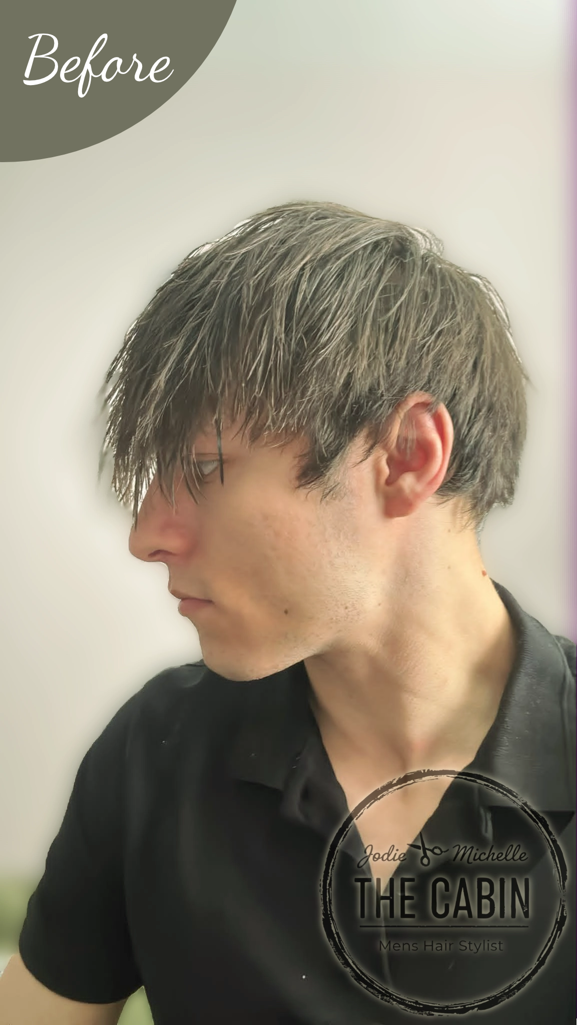 Men's perm before